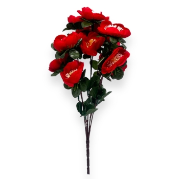 Buchet artificial 5 fire Camellia Rosu