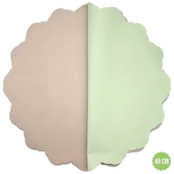 Celofan Rotund Cerat doua Fete 48CM verde olive cu latte